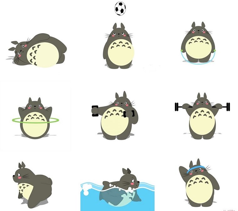 ¿Te animas con estas rutinas? Los GIFs de Totoro nos da las claves