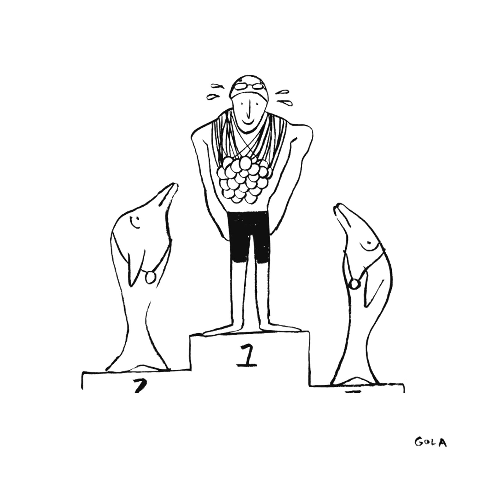 Michael Phelps. El Humano pez. Michael Phelps. _Los Juegos Olímpicos visto por el artista brasileño André Gola FeelCurioso