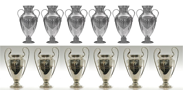 Las Copas del Real Madrid en 15 finales de Champions League