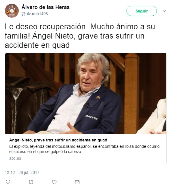 Twitter reacciona tras el trágico accidente de Ángel Nieto ¡Te pondrá la piel de gallina!