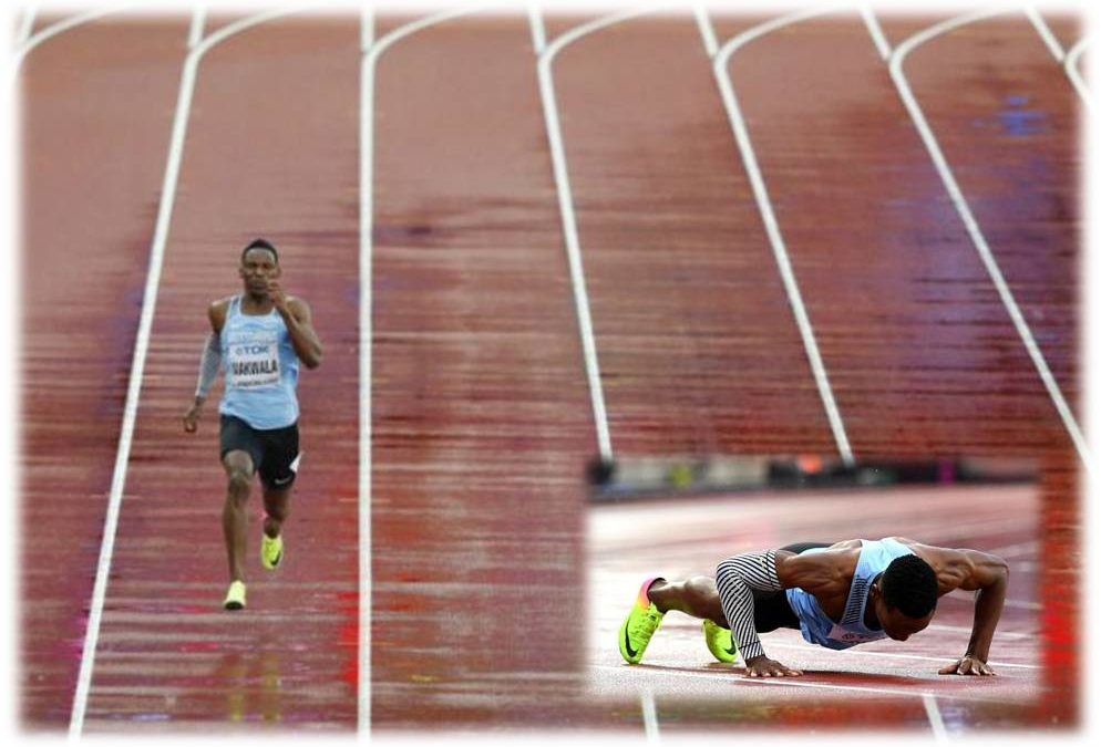 El atleta Isaac Makwala corrió solo a pesar del escándalo por impedirle correr en la serie de 200 metros