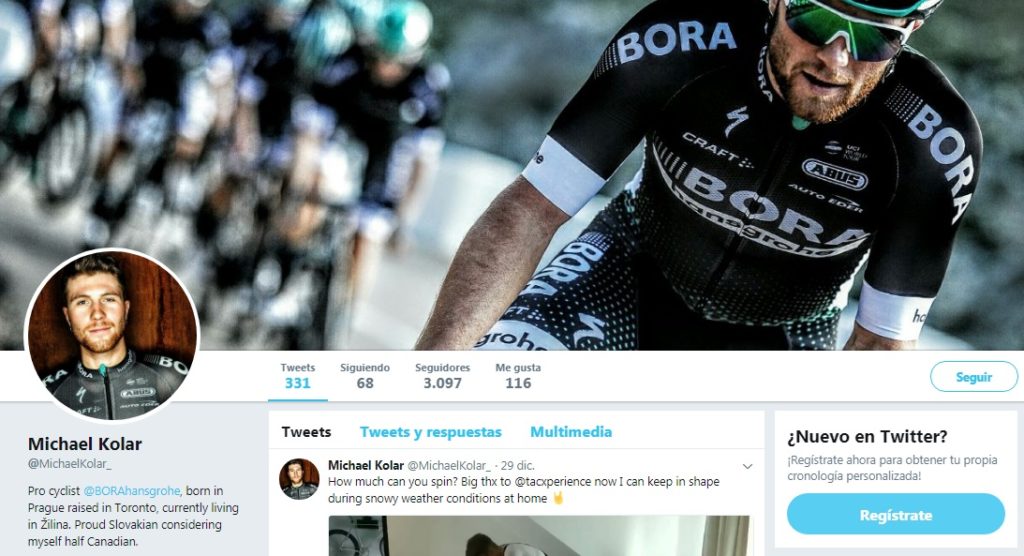 Michal Kolář Twitter, ciclista profesional en el equipo ciclista Bora Hansgrohe