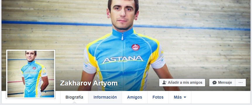 Artyom Zakharov Facebook, ciclista profesional del Astana Pro Team
