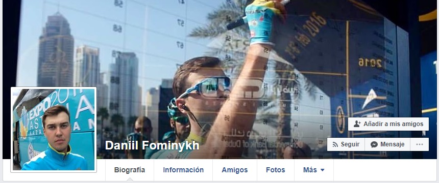 Daniil Fominykh Facebook, ciclista profesional, ciclista del astana pro team
