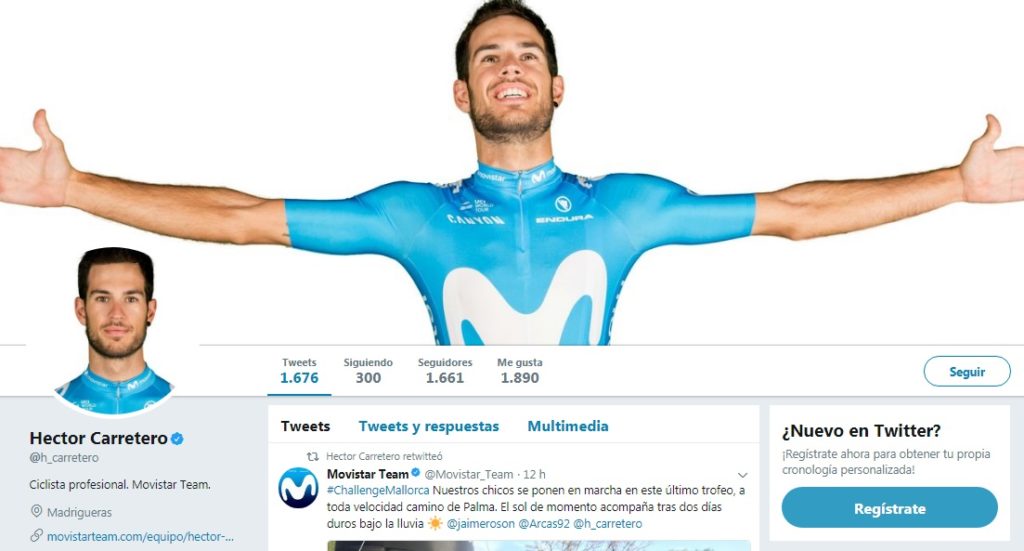 Héctor Carretero Twitter, ciclista del equipo Movistar Team