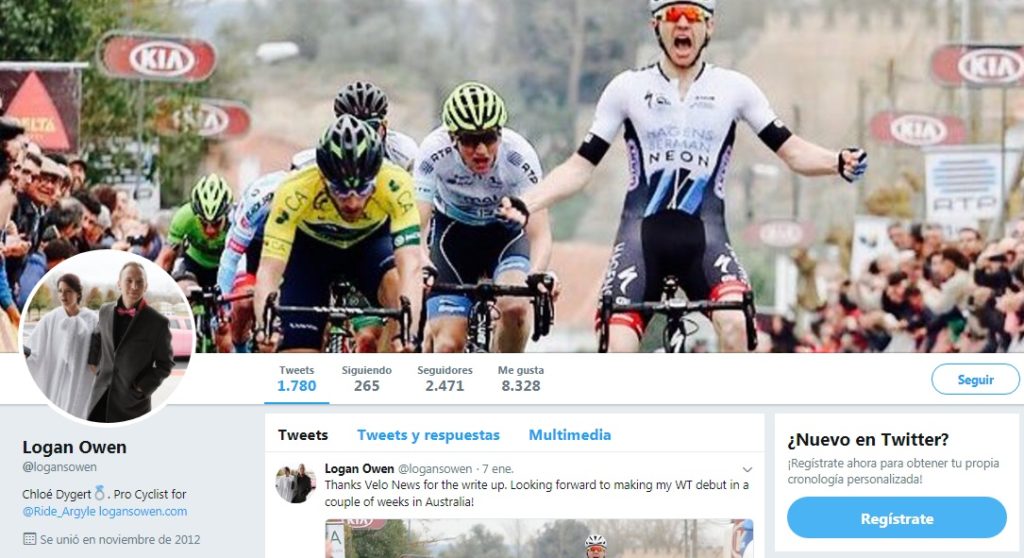Logan Owen Twitter, ciclista del equipo EF Education First-Drapac