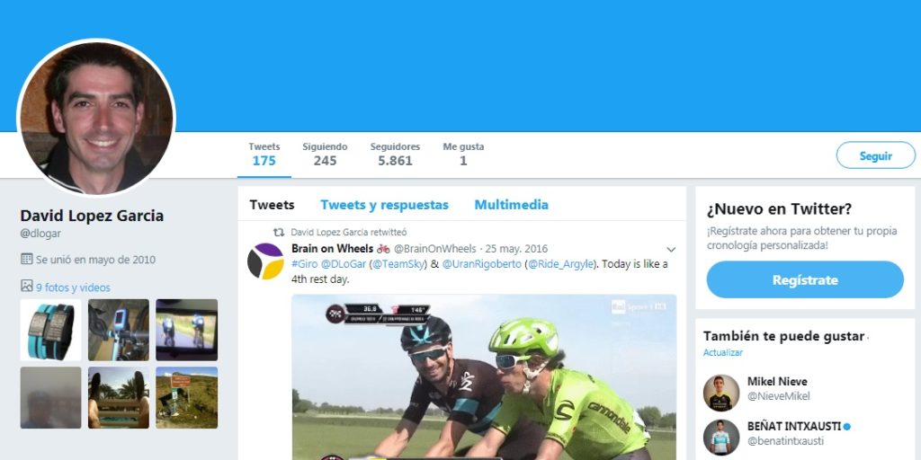 David López García Twitter, ciclista del equipo Team Sky