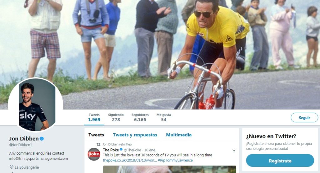 Jonathan Dibben Twitter, ciclista del equipo Team Sky