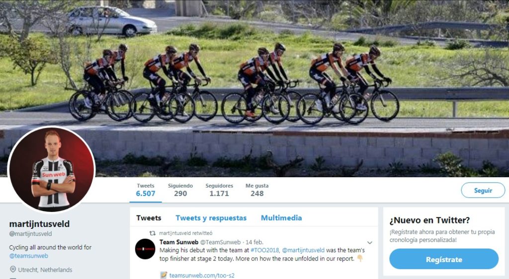 Martijn Tusveld Twitter, ciclista del equipo Team SunWeb