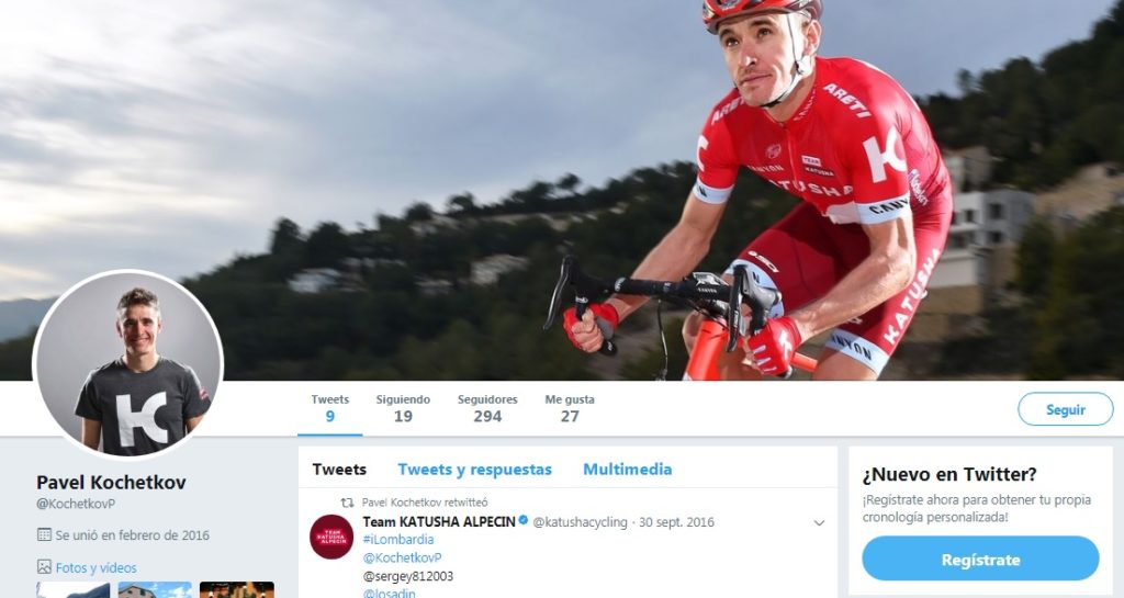 Pavel Kochetkov Twitter, ciclista del equipo Team Katusha Alpecin