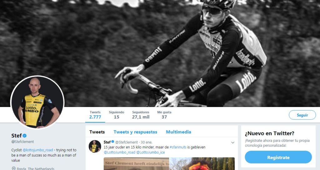 Stef Clement Twitter, ciclista del equipo Team LottoNL-Jumbo