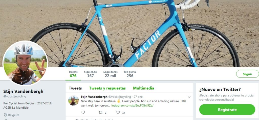 Stijn Vandenbergh Twitter, ciclista del equipo Ag2r La Mondiale